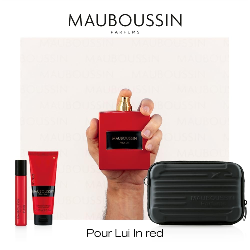 Thumbnail 2 de Mauboussin - Cofanetto Prestige Pour Lui In Red: Eau de Parfum 100ml, Gel Doccia 75ml, Spray da Viaggio 20ml & Borsa a Tracolla