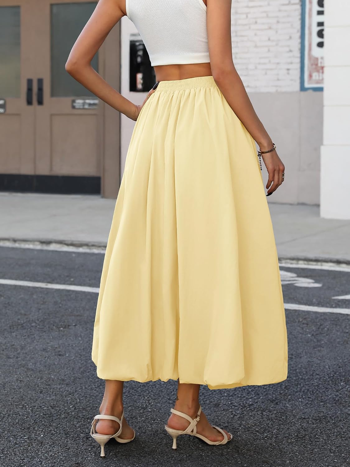 Thumbnail 2 de ELLEVEN Bubble Maxi Skirt, Polyester-Nylon
