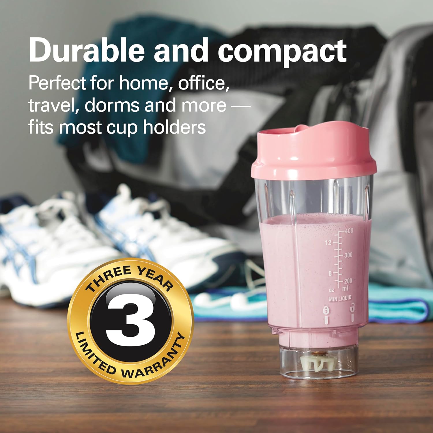Thumbnail 4 de Hamilton Beach Portable Blender for Shakes and Smoothies 14 Oz Coral 🍹