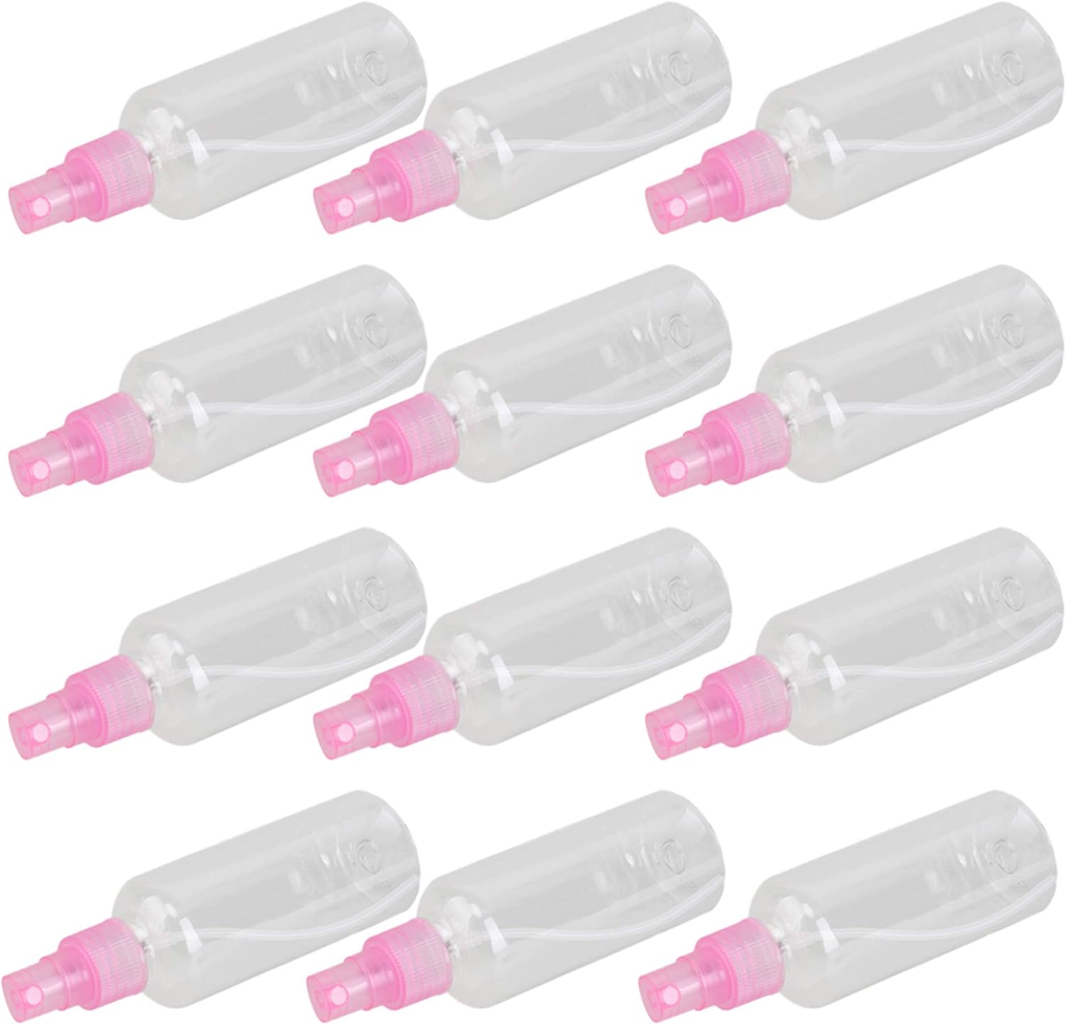 Detalle de Doublelife 12-Pack 100ml Fine Mist Spray Bottles with Atomisers – Pink Tinted, Refillable