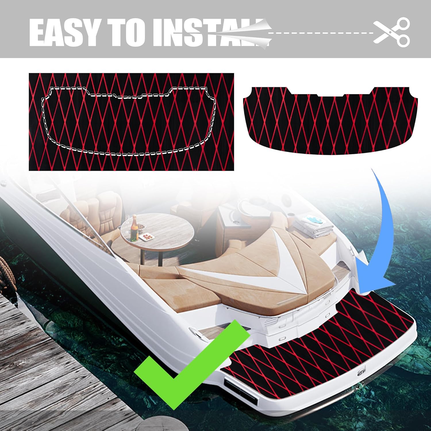 Thumbnail 5 de Fullfire Boat Flooring EVA Foam Decking Self-Adhesive Marine Mat Sheets