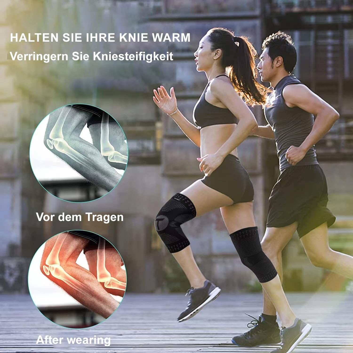 Detalle de Teylam Kniebandage 2er Set 360° Unterstützung