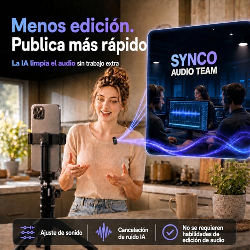 Detalle de SYNCO SMICT Micrófono de Solapa Inalámbrico IA para Android