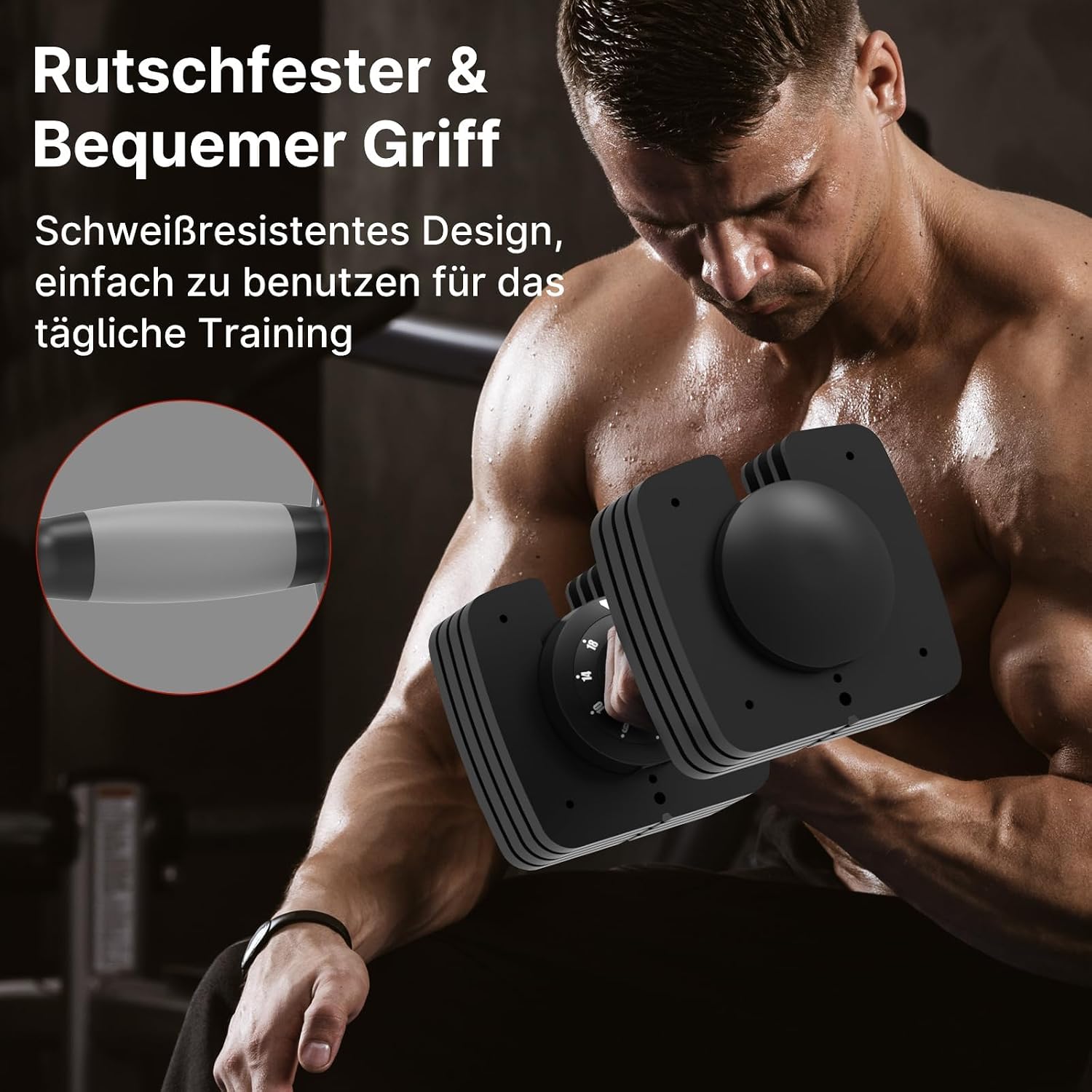 Thumbnail 6 de EnterSports verstellbare Kurzhanteln 12 kg/18 kg/27 kg mit rutschfestem Griff – platzsparend für Training zuhause & Studio