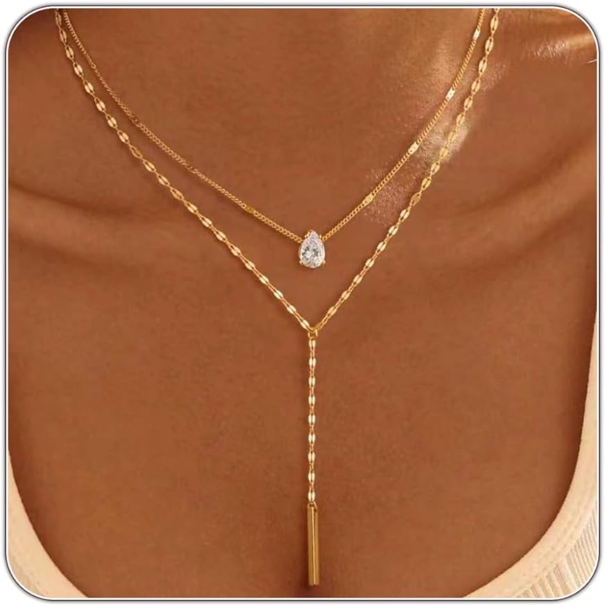 Detalle de Patwes Lariat Necklace 14K Gold Plated