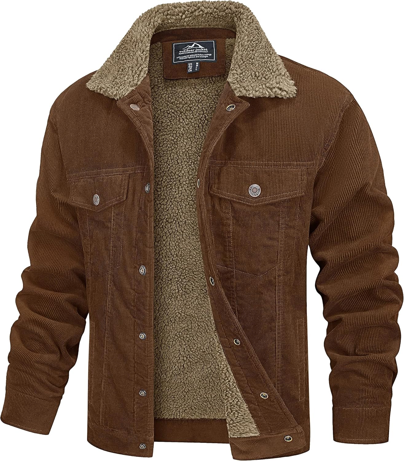 Thumbnail 6 de MAGCOMSEN Men's Corduroy Sherpa Jacket, Cotton, Five Pockets