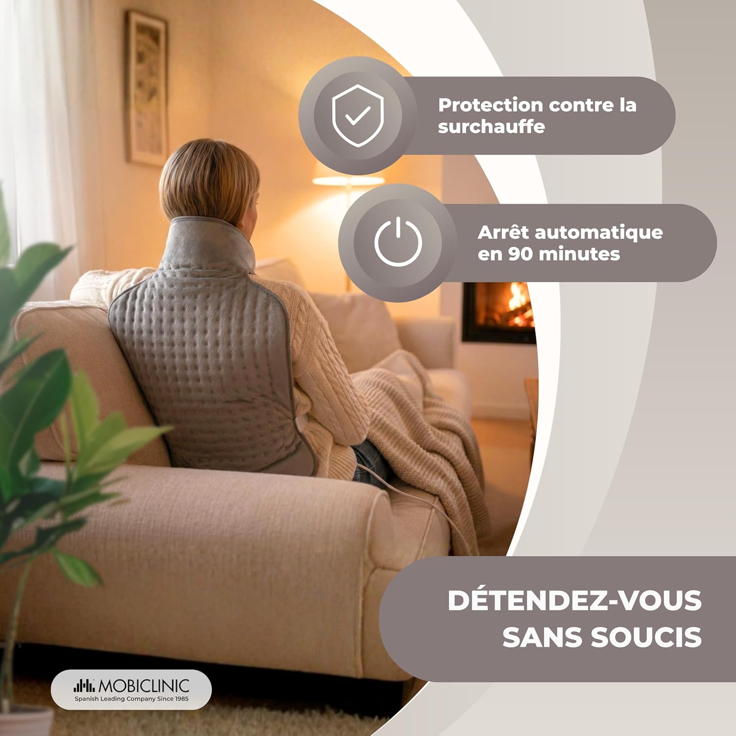 Detalle de Mobiclinic® Coussin chauffant dos et nuque 62x43