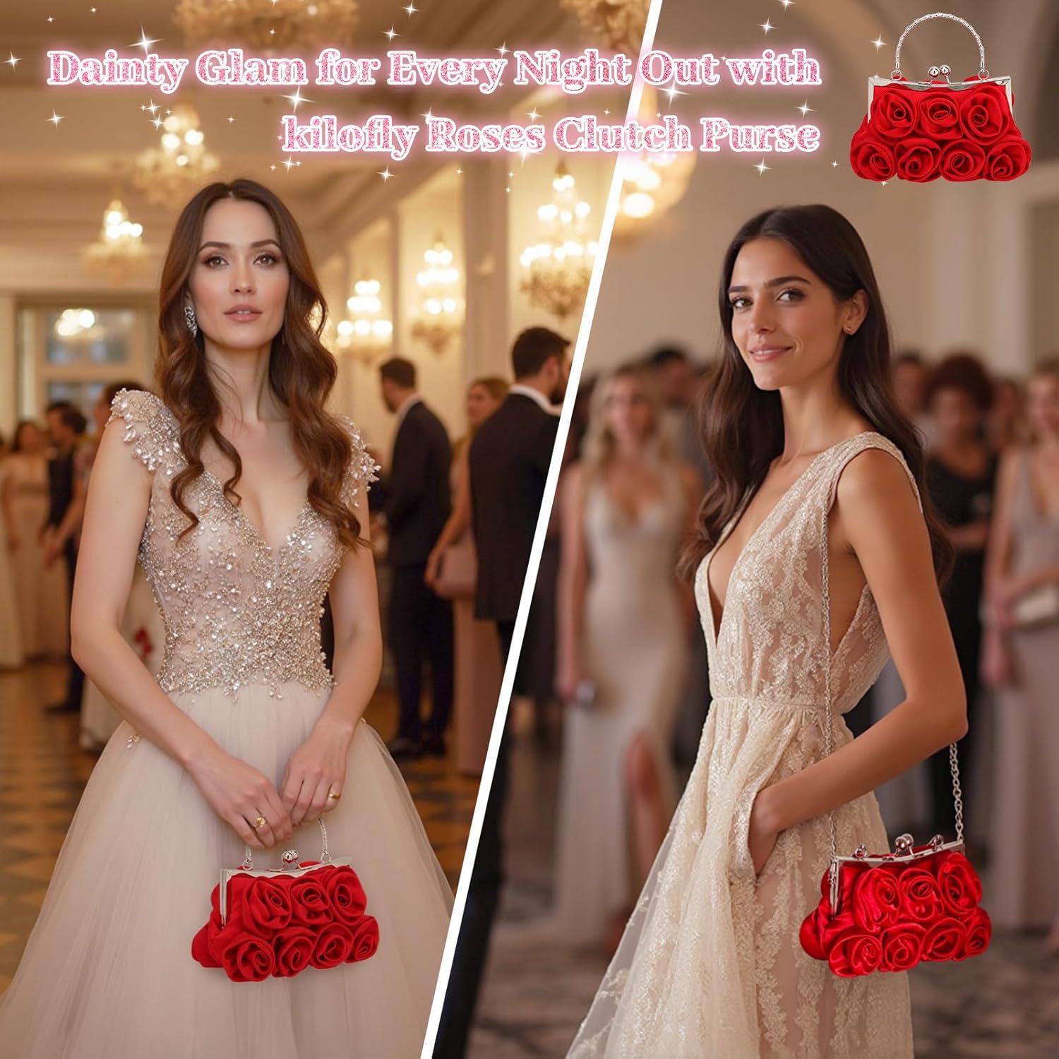 Thumbnail 5 de kilofly Missy K 7 Roses Clutch Purse 22cm