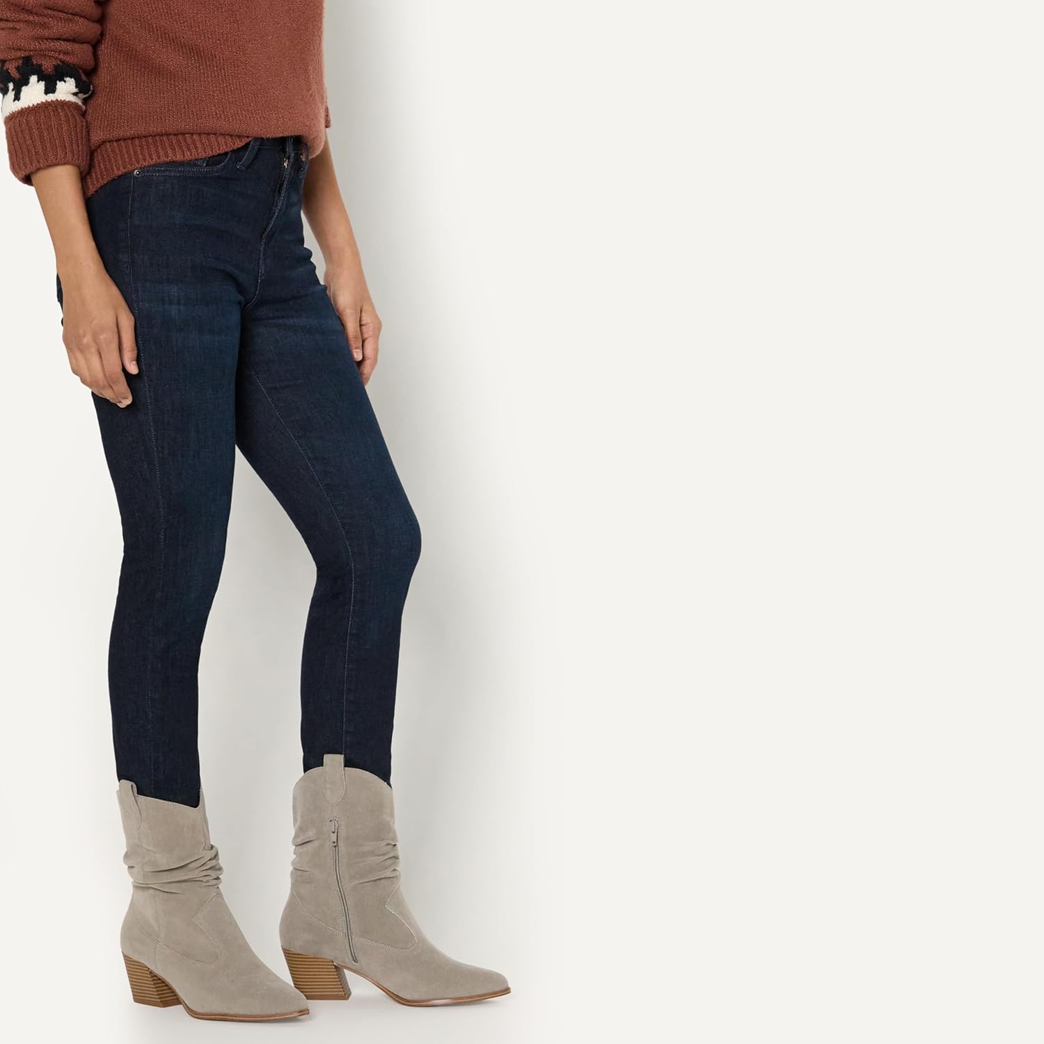 Thumbnail 1 de Amazon Essentials Damen modische halbhohe Westernstiefel – mit 5,7 cm Blockabsatz und seitlichem Reißverschluss