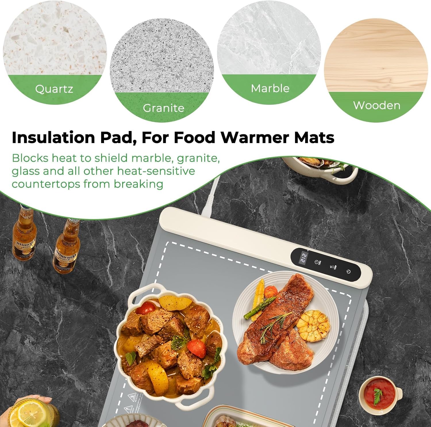 Detalle 2 de FYY 23x15.4 Inch Heat-Resistant Warming Mat ⚙