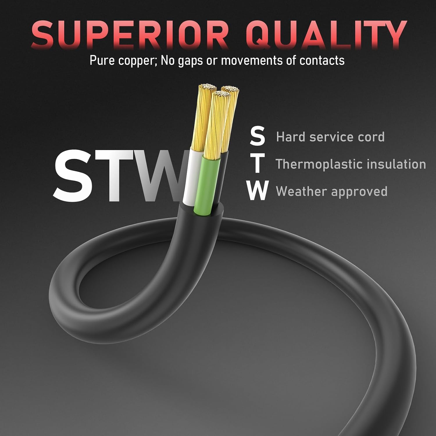 Detalle 2 de YESWELDER 10AWG-40FT Welder Extension Cord, 40 ft, 250V, NEMA 6-50