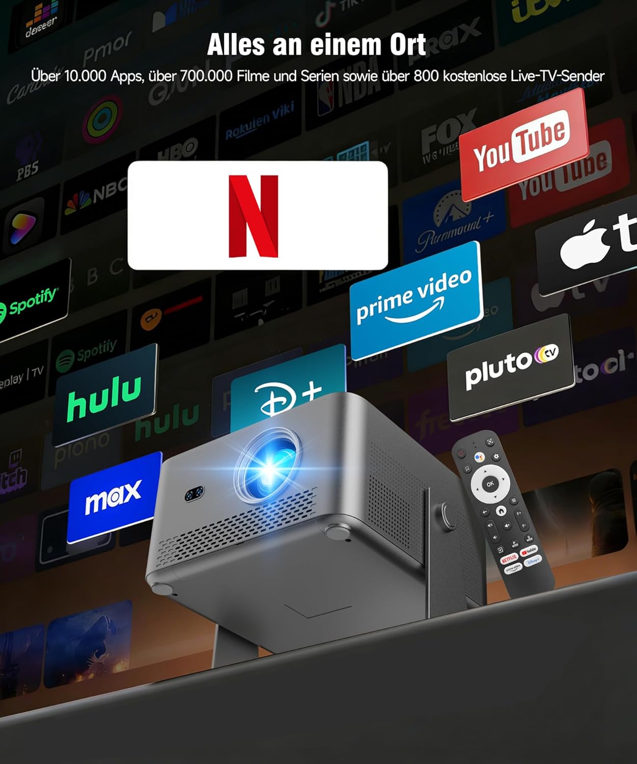 Thumbnail 1 de Magcubic Beamer 4K HY450GT: smarter 1080p Native Projektor mit WiFi, Bluetooth und Sprachsteuerung