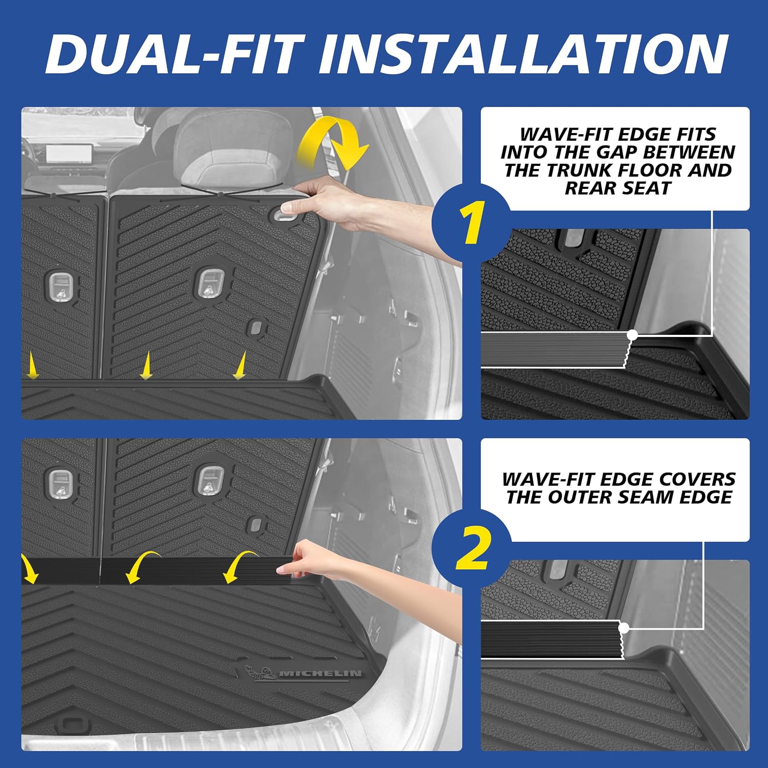 Thumbnail 4 de Michelin Premier Series All-Weather Custom Fit Floor Mats for 2027 Kia Telluride (Gas, 7 & 8 Seats) – 10 Piece