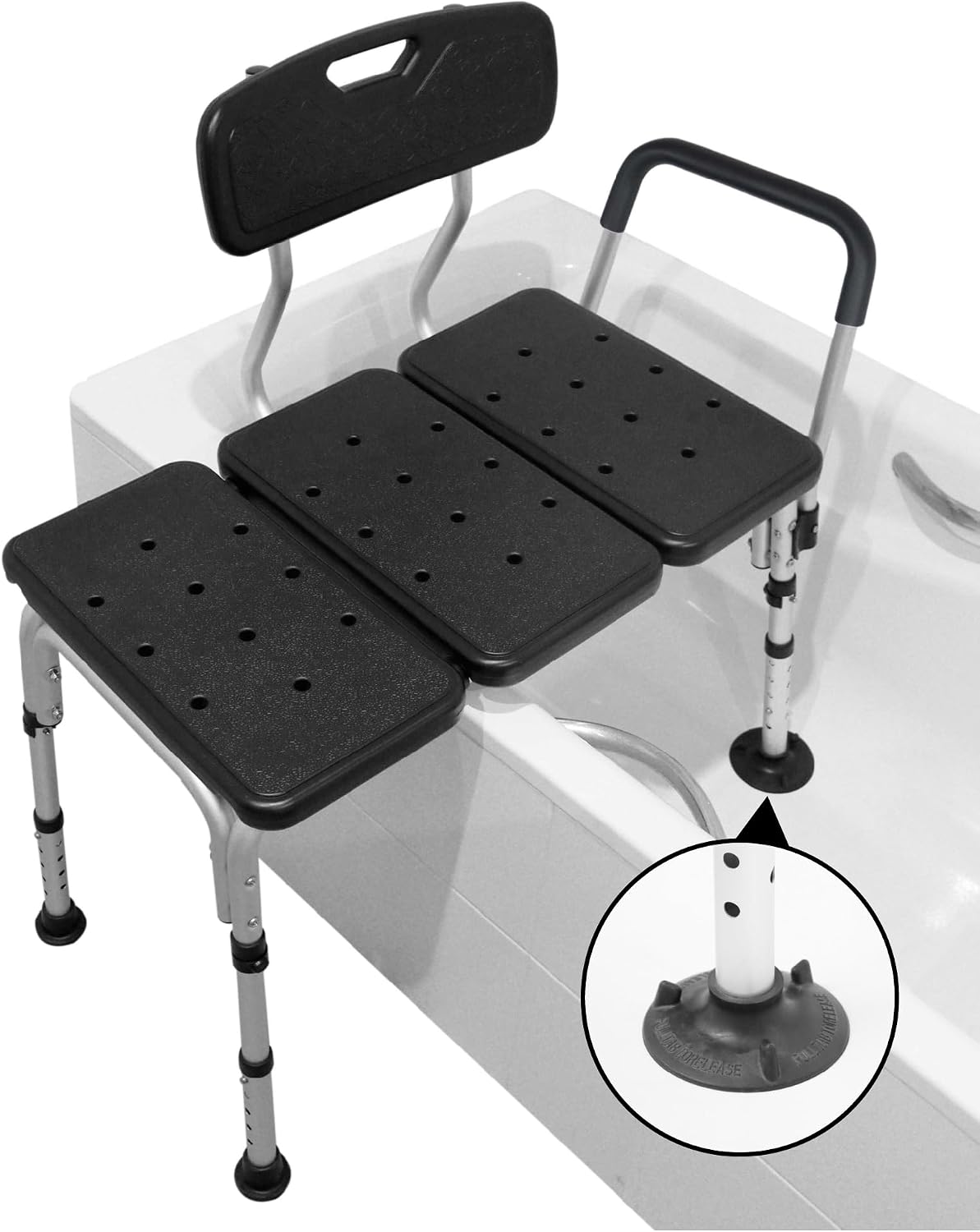 Detalle de PEPE Mobility Banc de Transfert Baignoire Transfer Bath Bench, Adjustable with Suction Cups