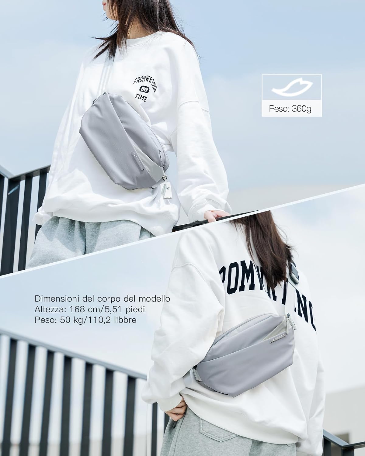 Thumbnail 5 de Inateck Sling Bag X – borsa a tracolla resistente agli spruzzi, multiuso con tasche organizzate
