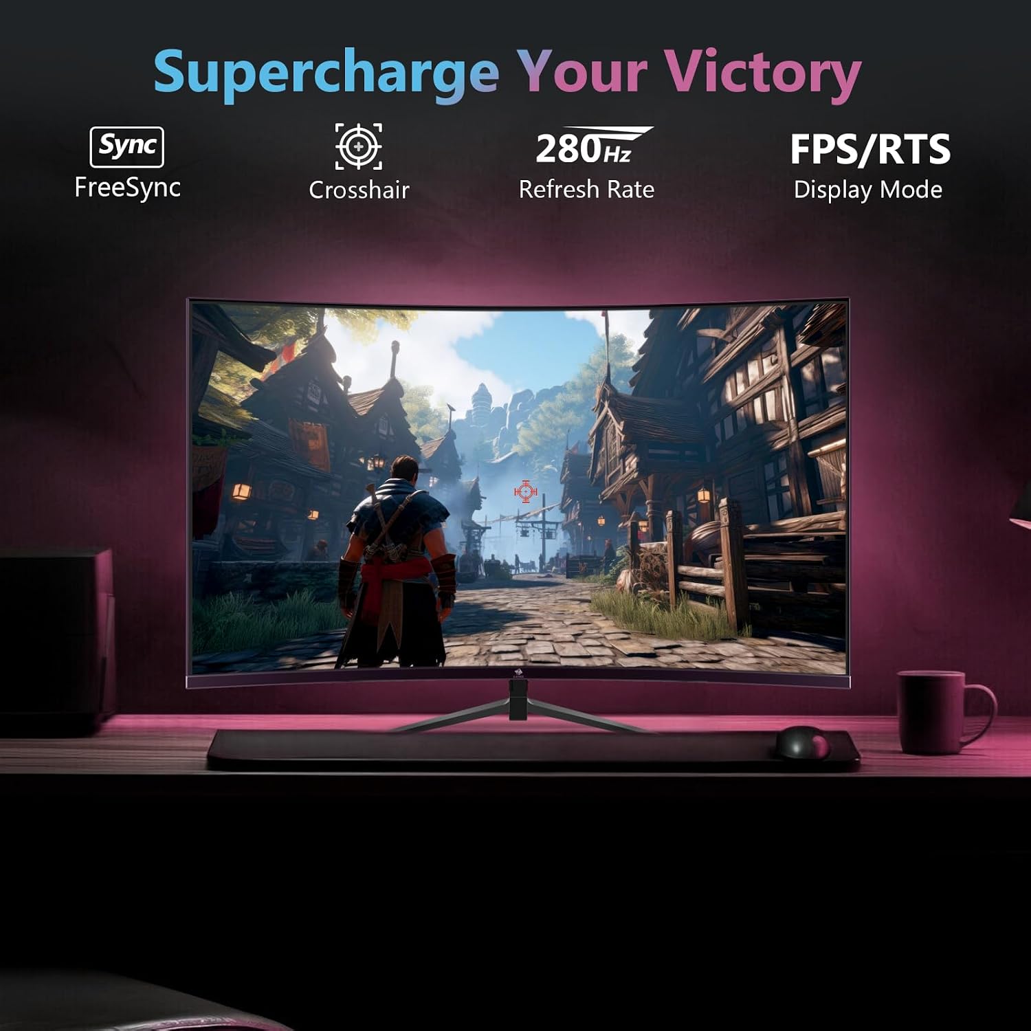 Detalle 2 de Z-Edge 27 Inch Curved Gaming Monitor 280Hz