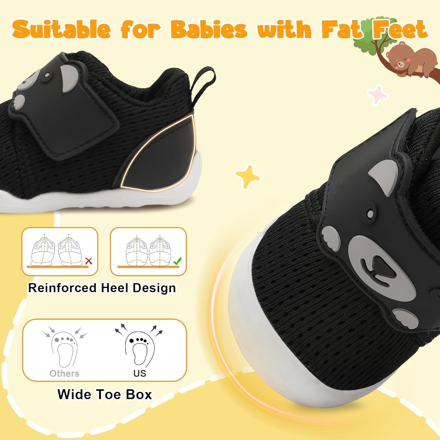 Thumbnail 2 de JOINFREE Baby Walking Wide Shoes – lightweight, breathable non-slip barefoot-style trainers for first walkers