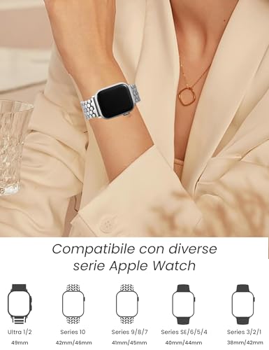 Detalle 2 de JJii Sung Bracciale Metallico a Nido d’Ape per iWatch: eleganza modulabile per 38–49 mm
