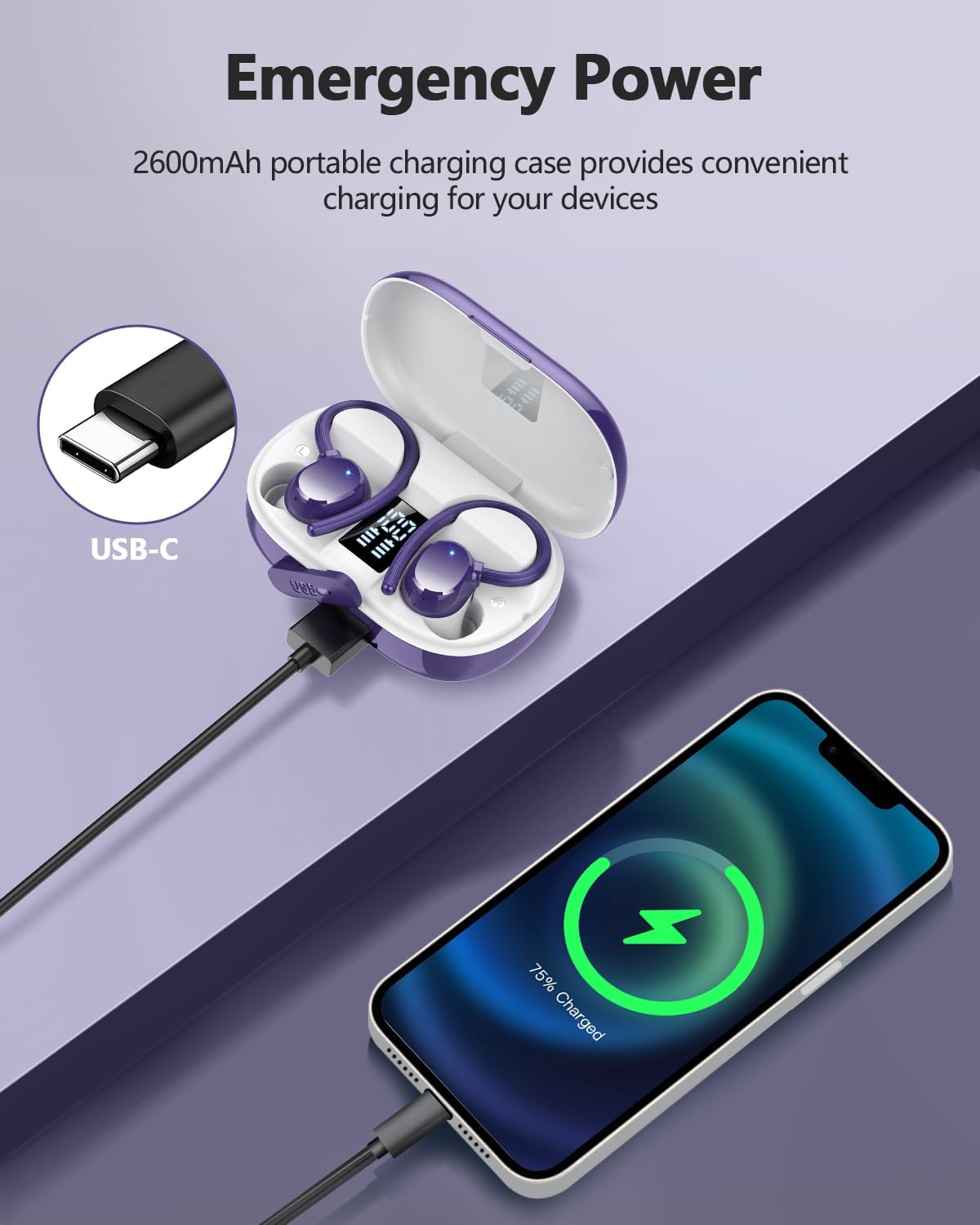 Detalle 2 de Bluetooth Kopfhörer Sport: Kabellose In-Ear mit ENC, IPX7 und 128 Stunden Ladefähigkeit