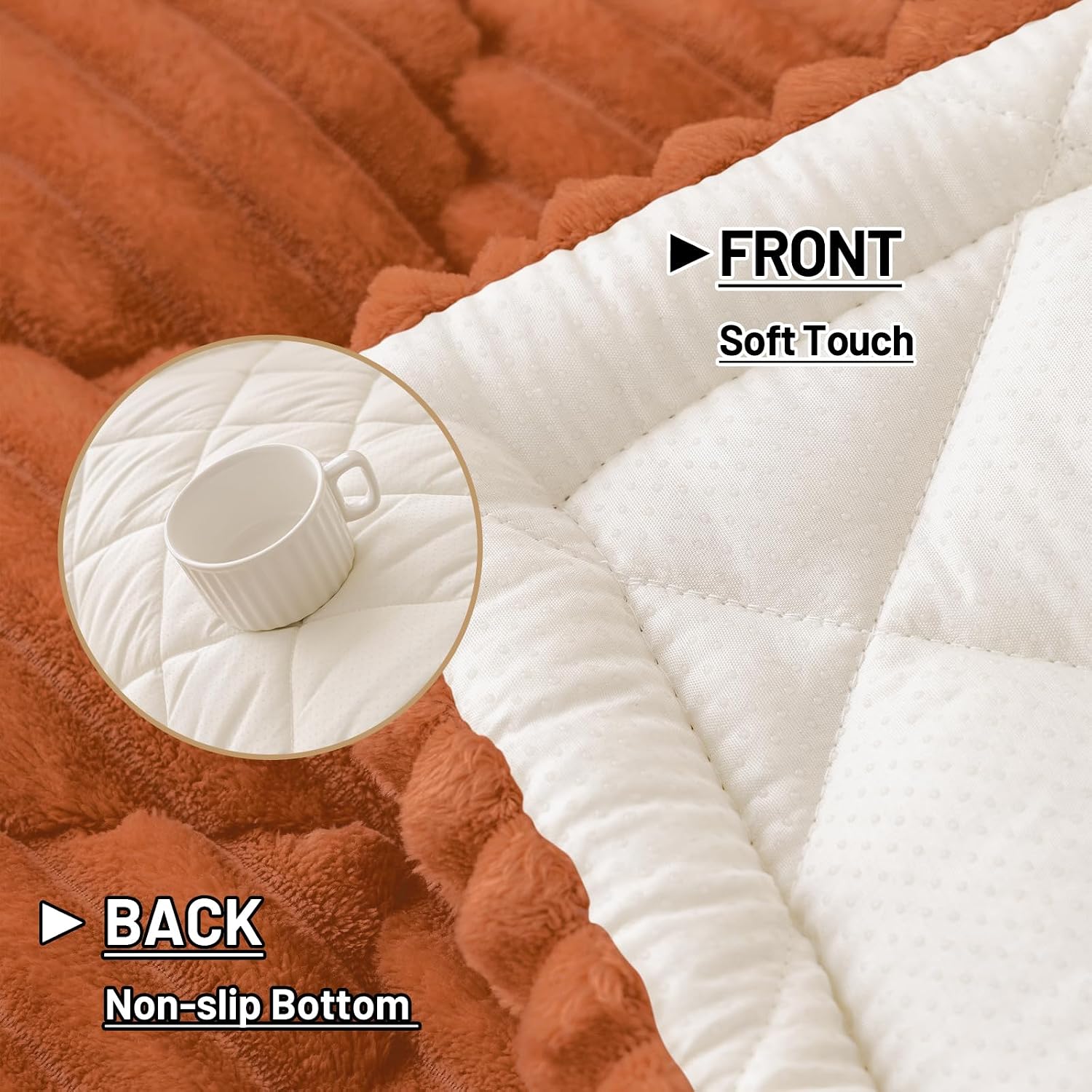 Thumbnail 4 de Smiry Fall Couch Cover for Dogs, Washable Non-Slip Rust Sofa Protector, 27.6" x 70.9