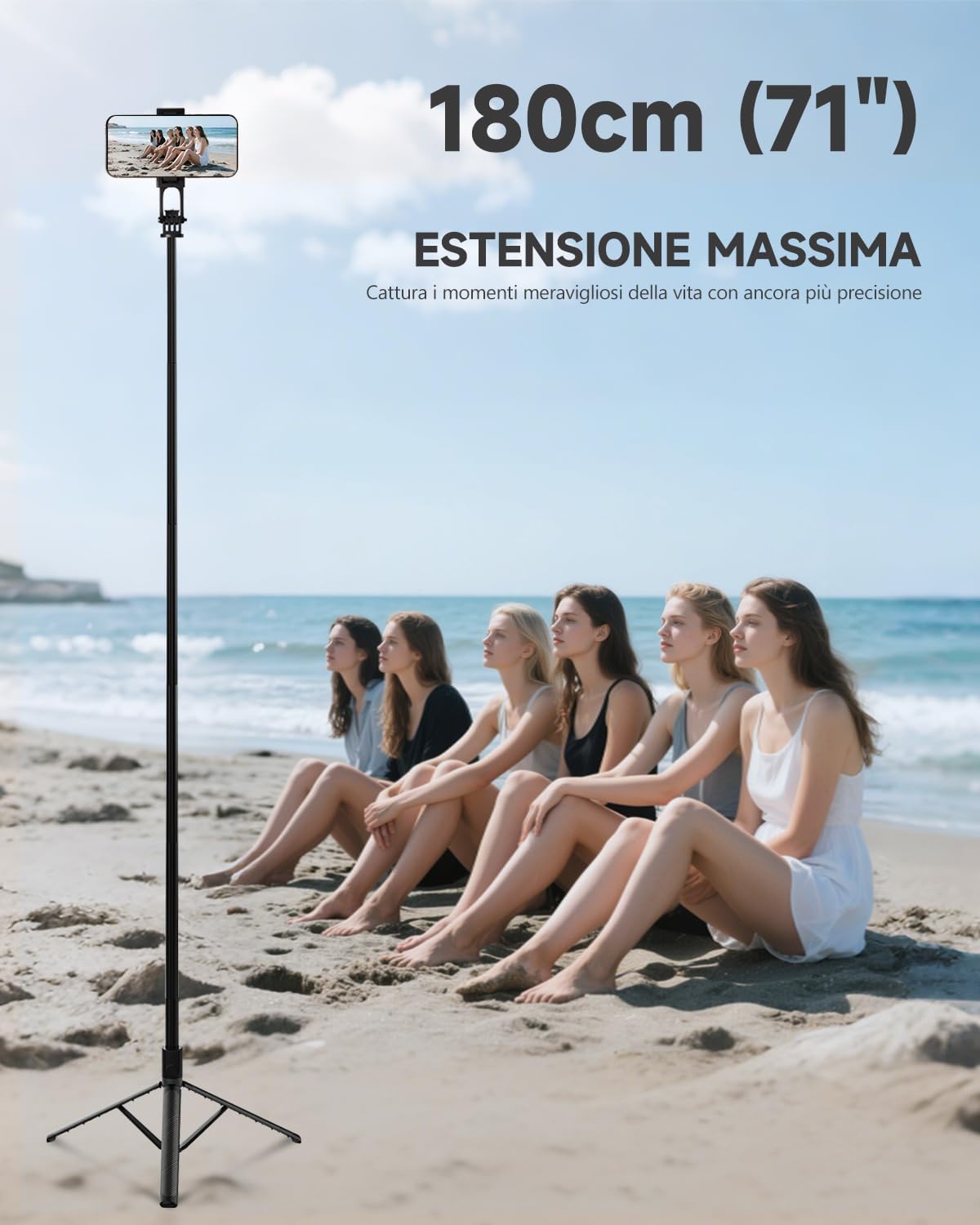 Detalle de RISEOFLE 180cm Treppiede per smartphone e selfie stick 🎥
