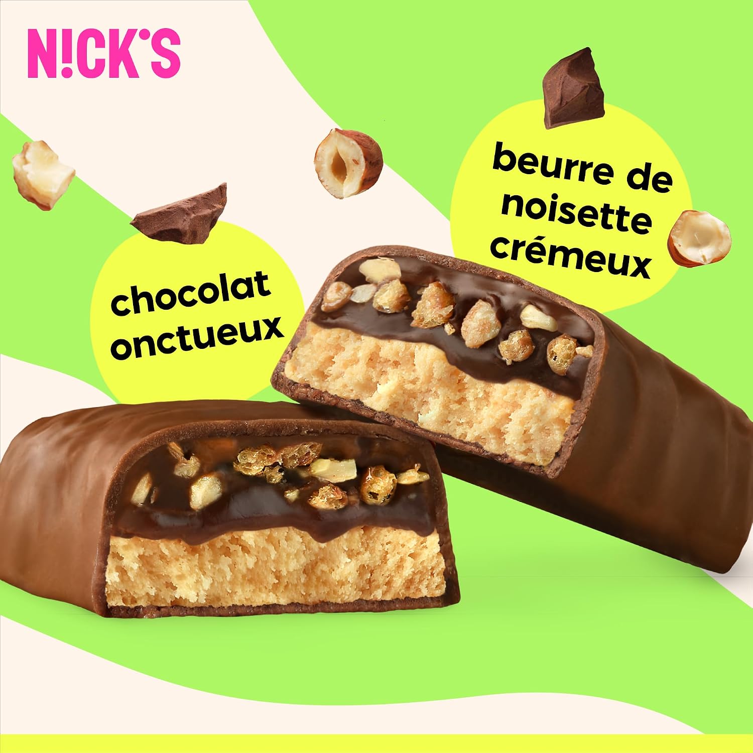 Thumbnail 4 de NICKS Barres protéinées faible glucides Noisette