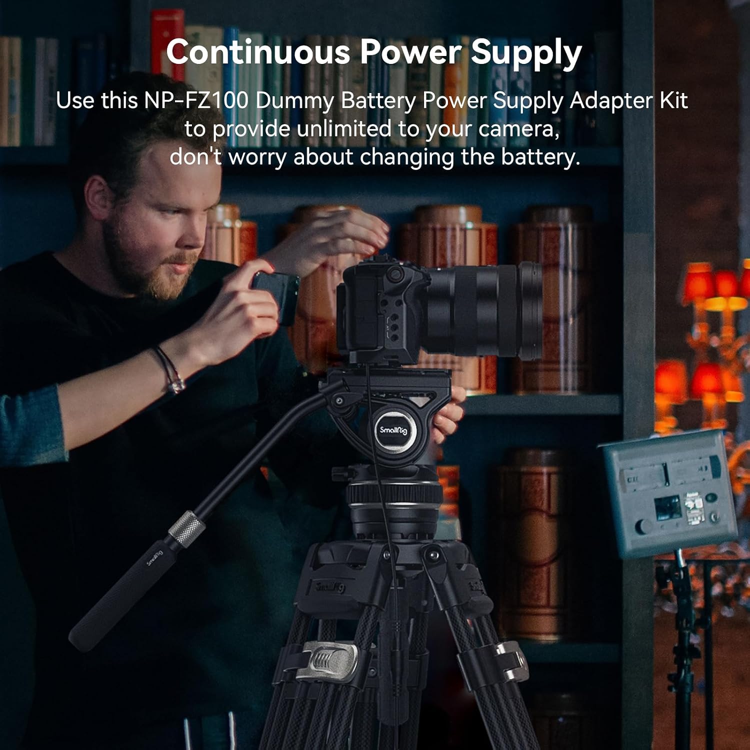 Detalle de SMALLRIG Dummy Battery Power Supply Adapter Kit für Sony NP-FZ100 Kameras (u. a. α6600, α9 II, α7 III, FX3) – 4269B