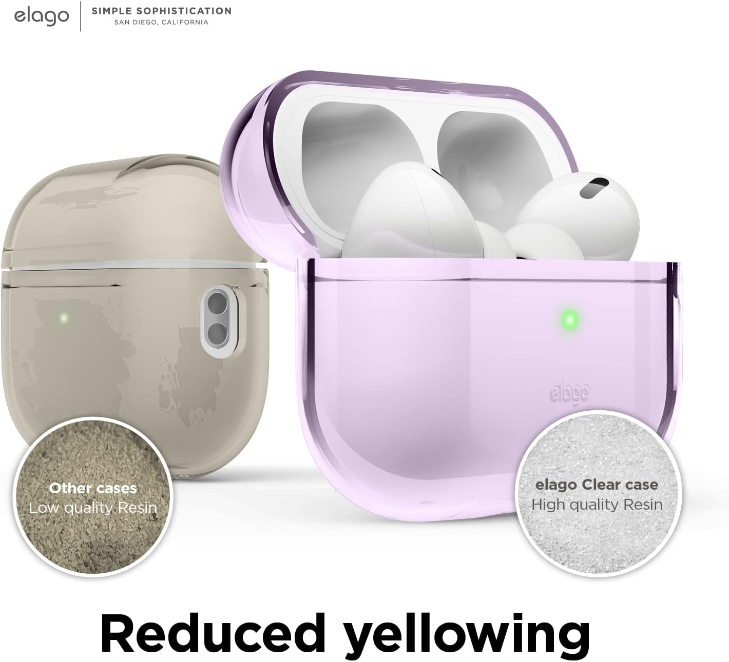 Thumbnail 5 de elago Coque transparente pour AirPods Pro 2 (2e génération) : protection antichoc en TPU, ruban inclus, charge sans fil