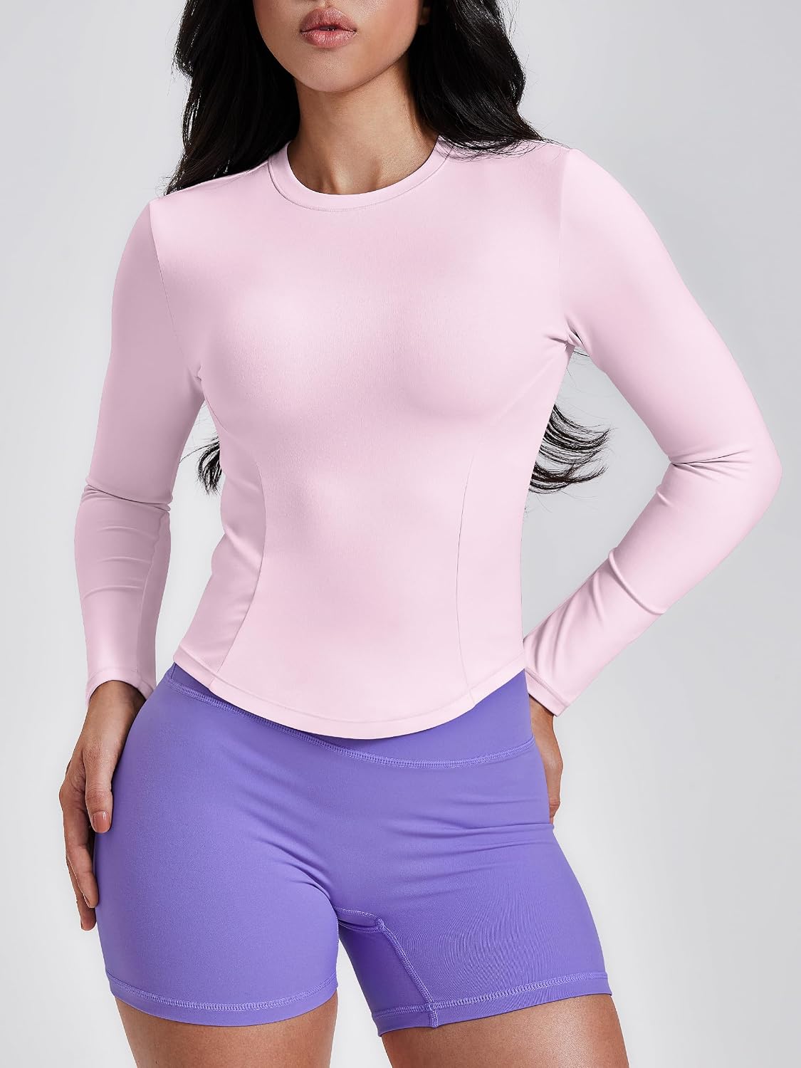 Thumbnail 1 de GYM RAINBOW Women’s Long-Sleeve Cropped Workout Top, Fitted Crewneck