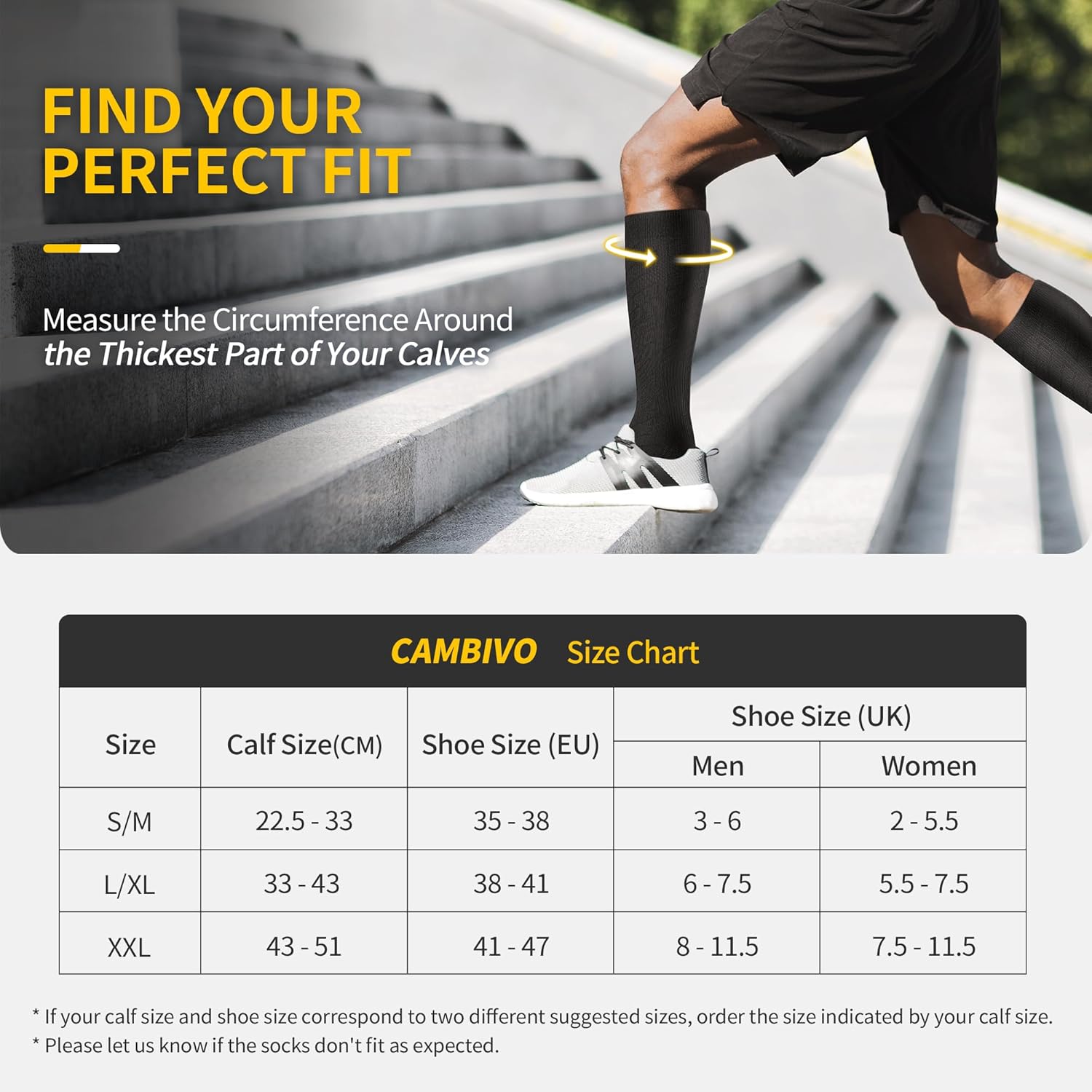 Detalle de CAMBIVO Compression Socks 20–30 mmHg for Travel
