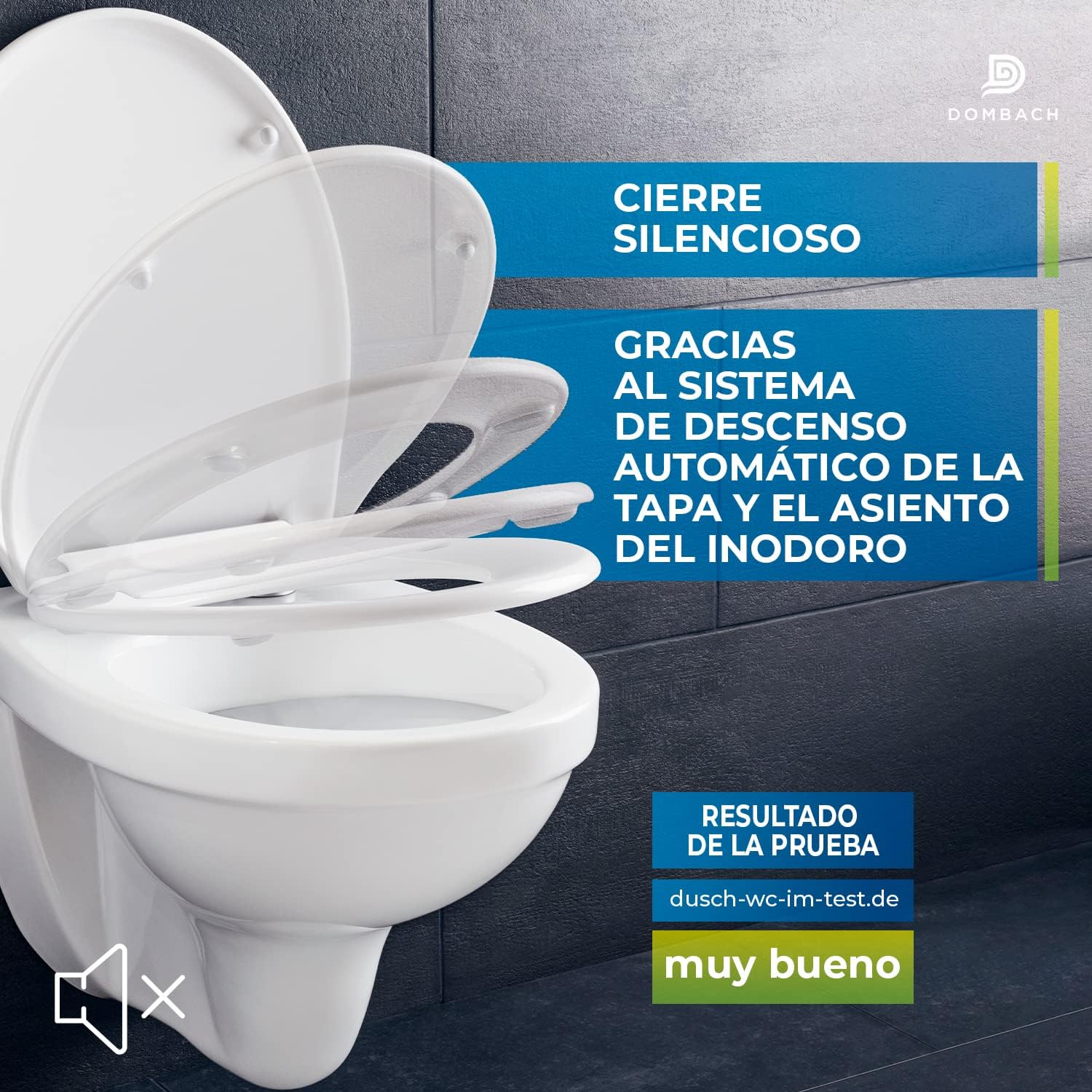 Thumbnail 2 de Dombach® Celesto Premium Tapa WC Amortiguada Blanco Ovalada 🚽