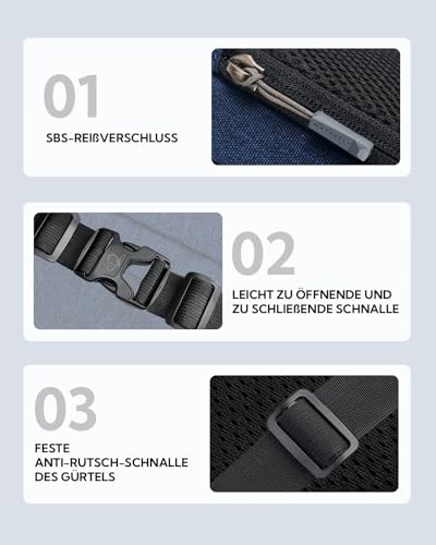 Detalle de WATERFLY Bauchtasche Damen Herren Sport Gürteltasche Klein Hüfttasche