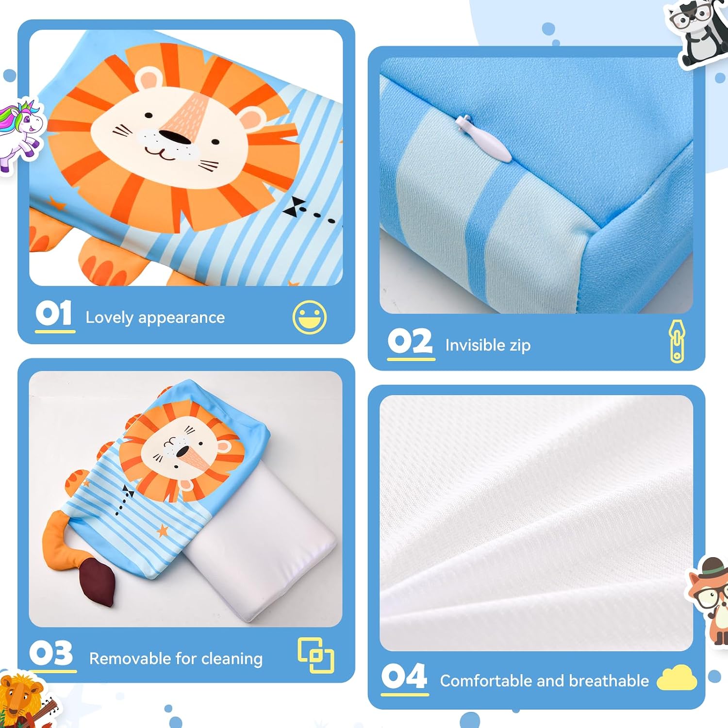 Thumbnail 2 de YAOZUP Schlummerkids Calmly Kinderkopfkissen (Löwe) 46x26 cm – ergonomisches Komfortkissen für Kinder