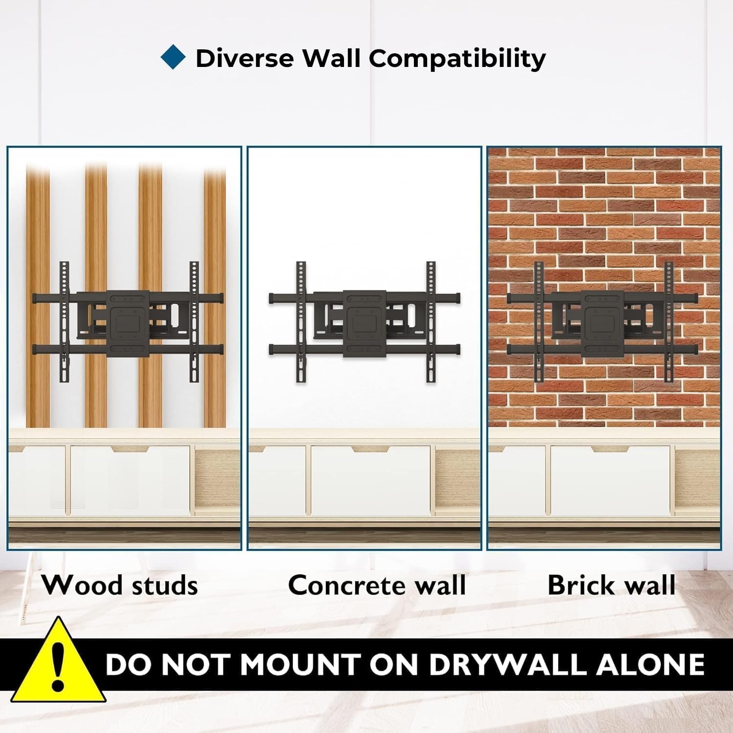 Thumbnail 6 de BONTEC Support mural TV orientable et inclinable pour écrans plats et incurvés 32–84 pouces (jusqu’à 60 kg), VESA max 600x400