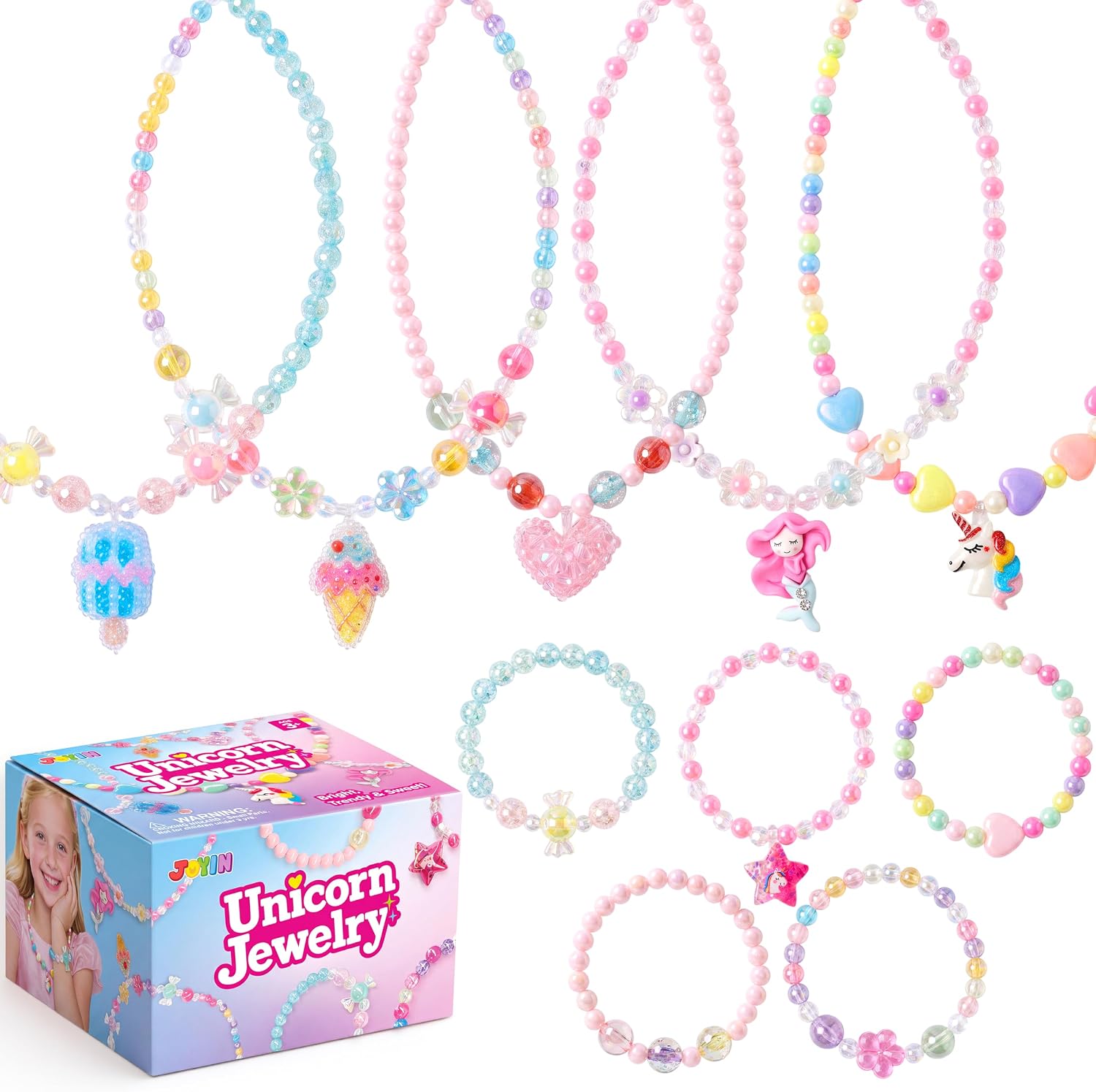 Detalle de JOYIN Kids Unicorn Jewelry Set, 10-Piece