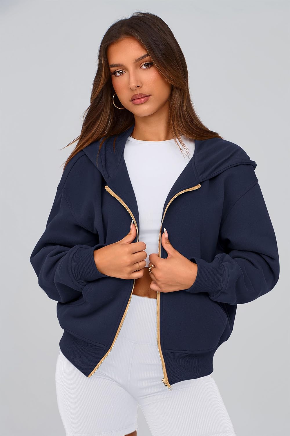 Thumbnail 3 de PRETTYGARDEN Zip Up Hoodie for Women