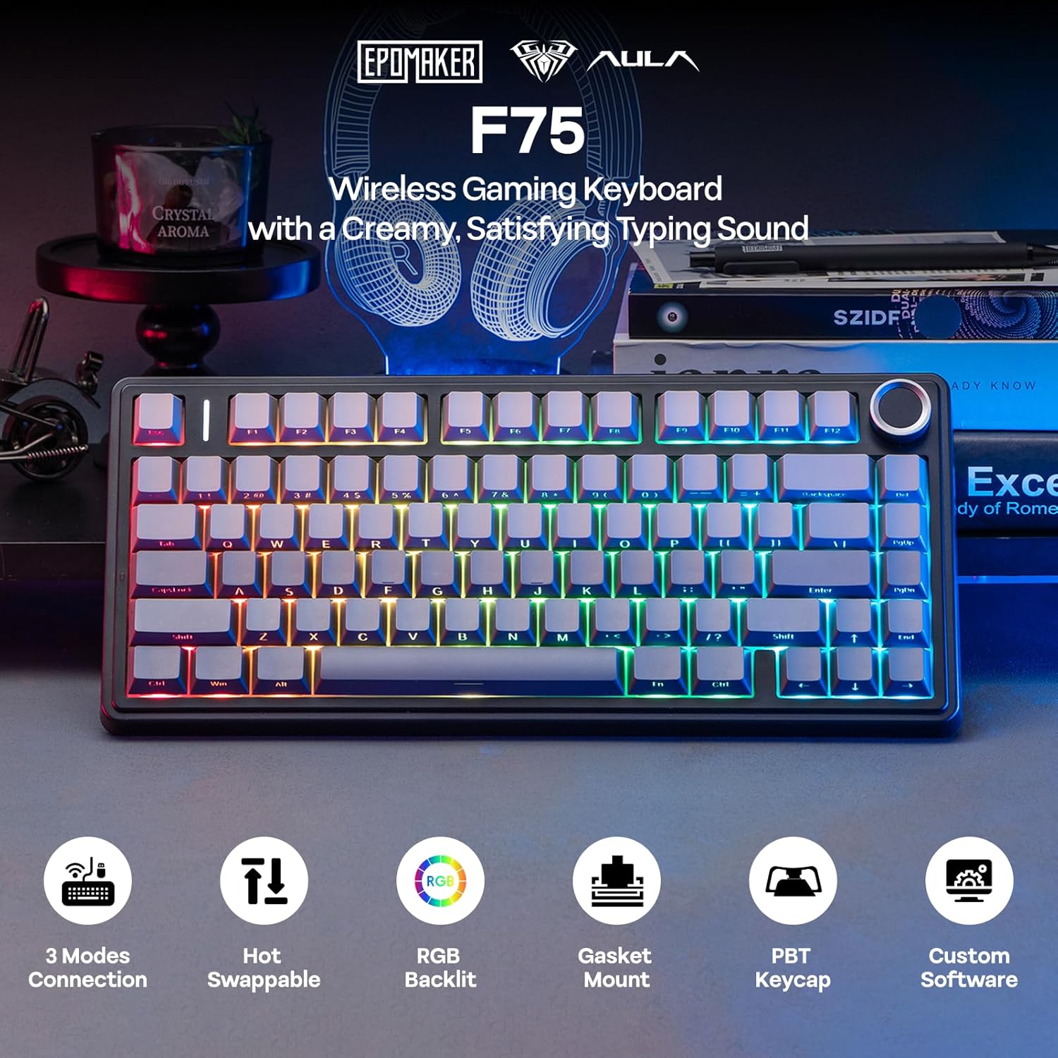 Thumbnail 1 de EPOMAKER AULA F75 Wireless Keyboard