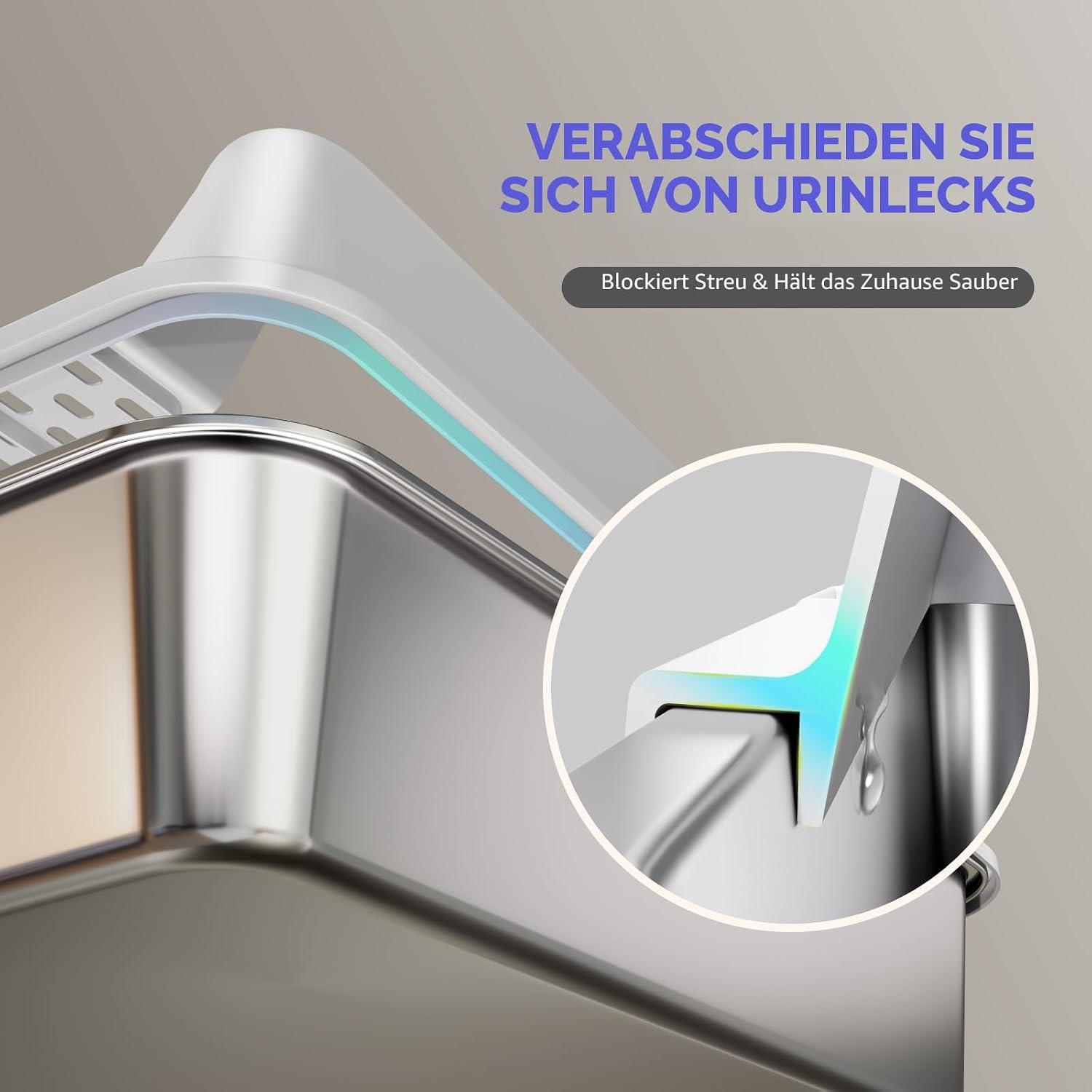 Detalle 2 de Katzenklo Edelstahl 2er-Set mit Deckel