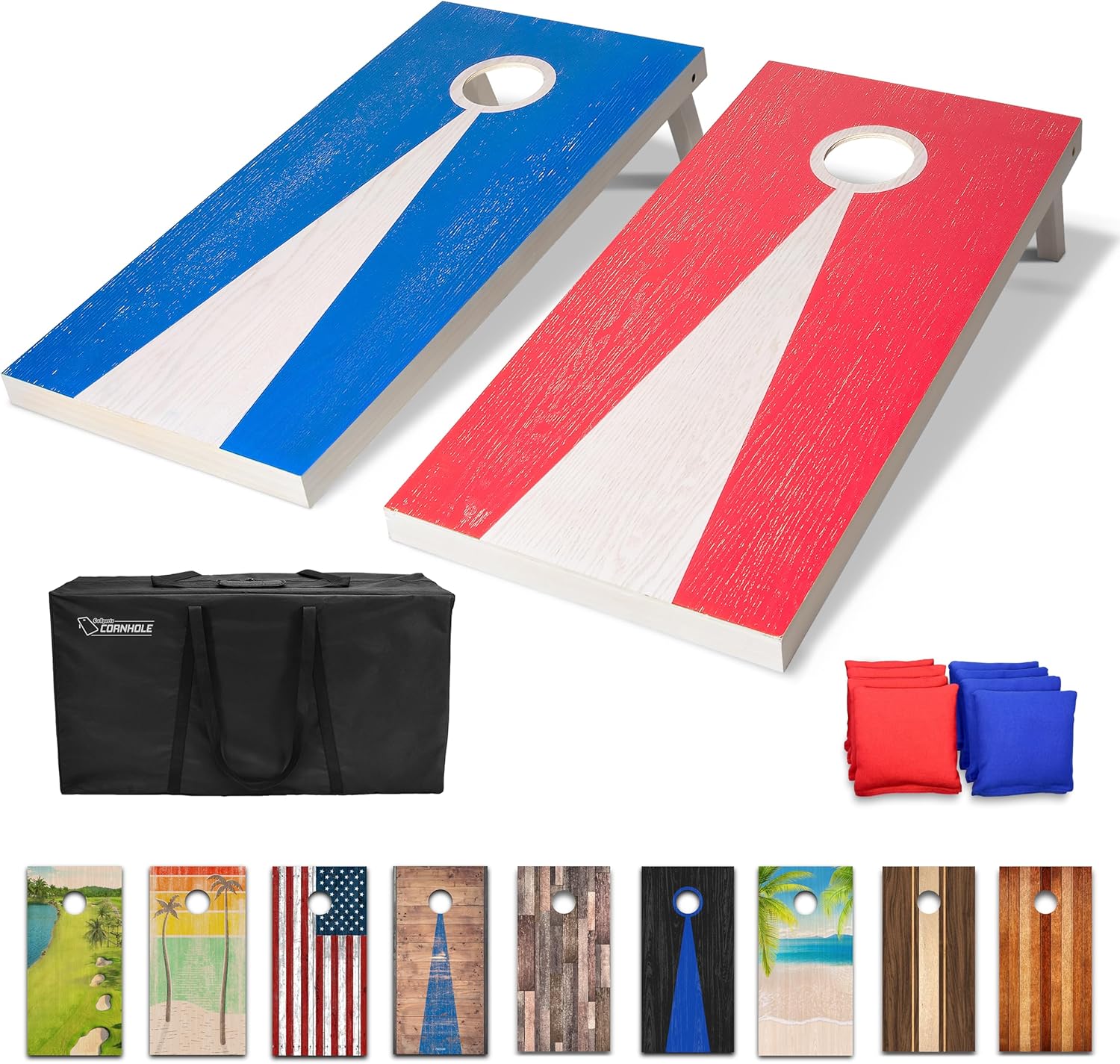 Thumbnail 6 de GoSports Ensemble de Cornhole Classique – 2 planches, 8 poufs et mallette de transport