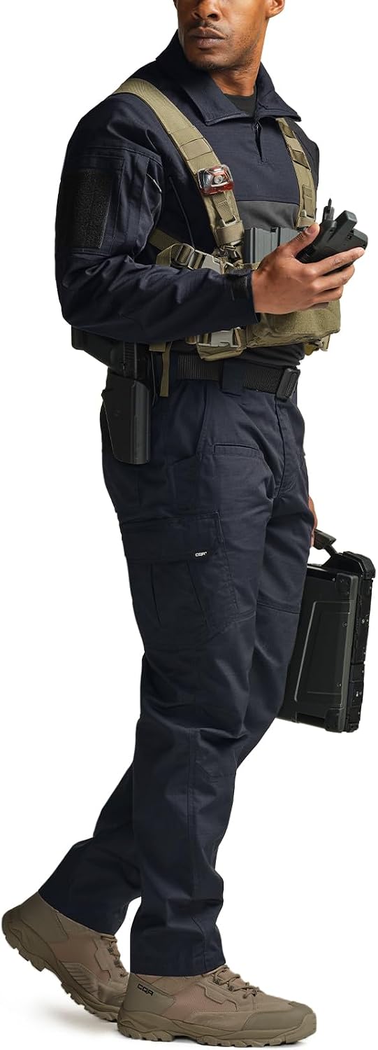 Detalle de CQR TLP117 Men's Tactical Pants, Water-Resistant Ripstop Cargo Design