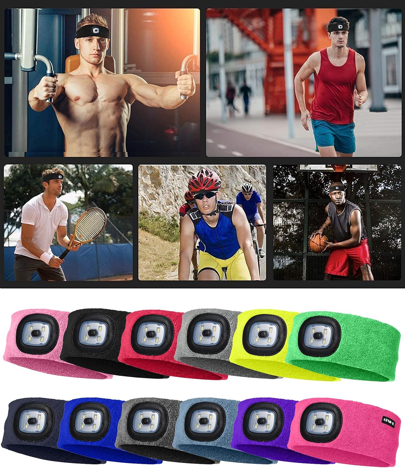 Detalle de ATNKE LED Lighted Headband 4-LED headlamp