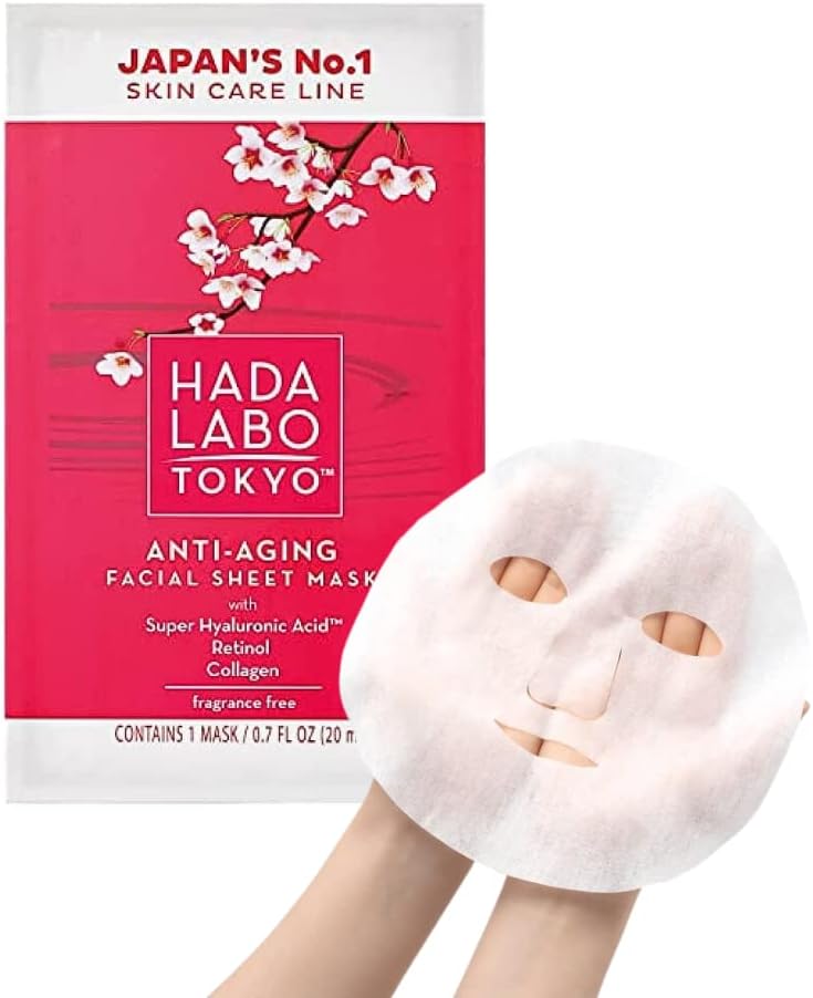Detalle de Hada Labo Tokyo Red Anti-Aging sheetmask, 20 ml met retinol en hyaluronzuur