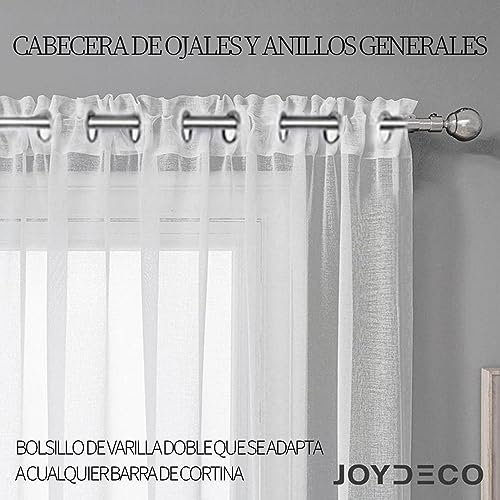 Thumbnail 4 de Lot de 2 rideaux Joydeco blanc 140 x 145 cm ⚙