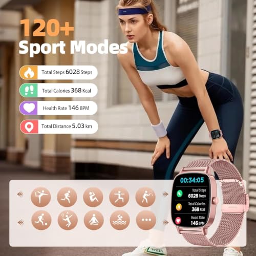Detalle de coesio Smartwatch Donna,2 Cinturini: Monitoraggio Salute 24/7, 1.85'' Schermo HD e 120+ Sport