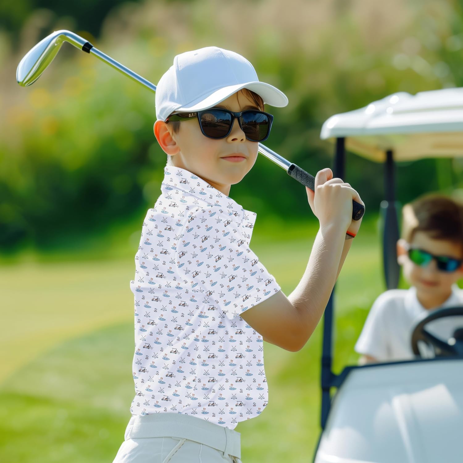 Detalle de Boys Performance Polo Shirt (Short Sleeve) Dry Fit Stretch Funny Print