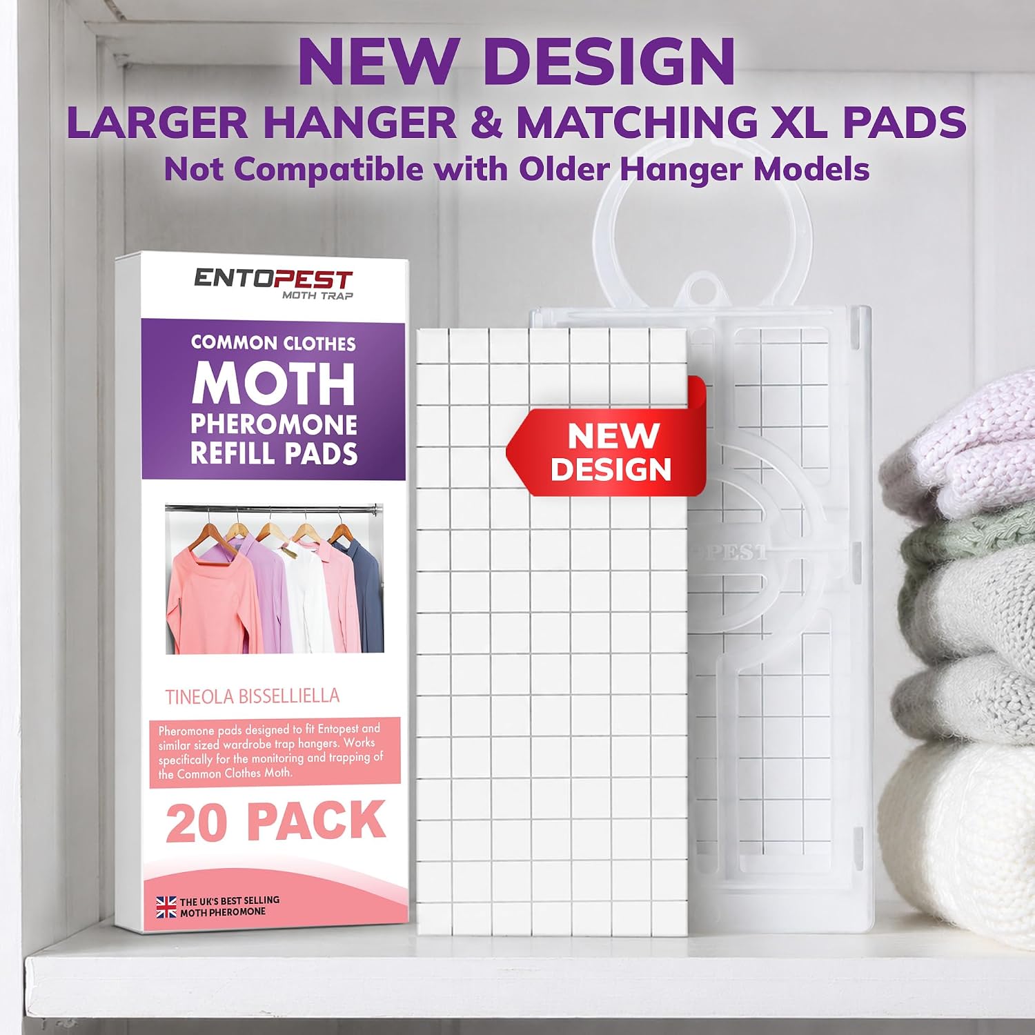 Detalle 2 de 20-Pack Clothes Moth Monitoring Pads refill for wardrobes