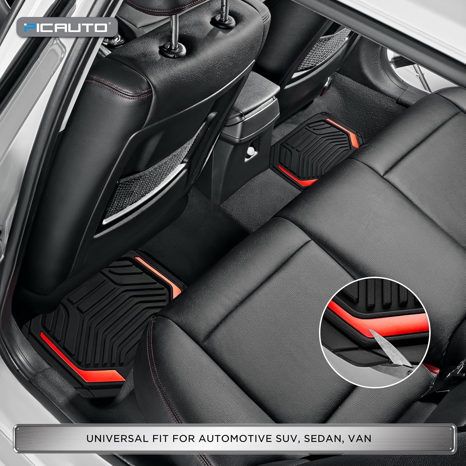 Thumbnail 3 de PIC AUTO Heavy Duty Rubber Floor Mats 2pc set