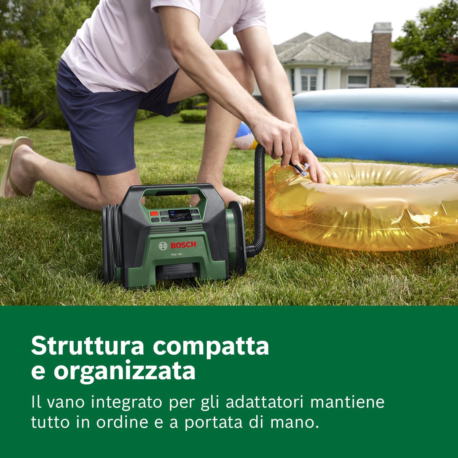 Thumbnail 4 de Bosch Compressore d’aria a batteria PAO 18V: fino a 10,3 bar e 400 l/min, accessori per valvole Presta e palloni