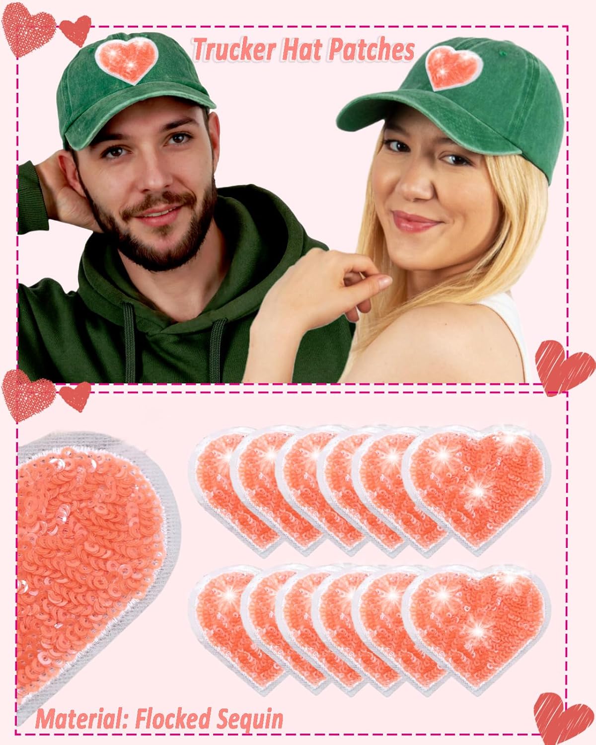 Detalle 2 de Sequin Heart Patches 12-Pack