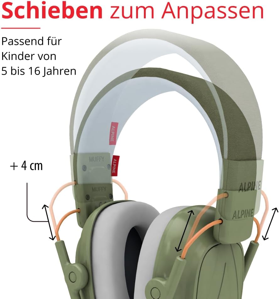 Thumbnail 3 de Alpine Muffy Lärmschutz-Kopfhörer für Kinder bis 16 Jahre (Grün) – komfortabler Gehörschutz